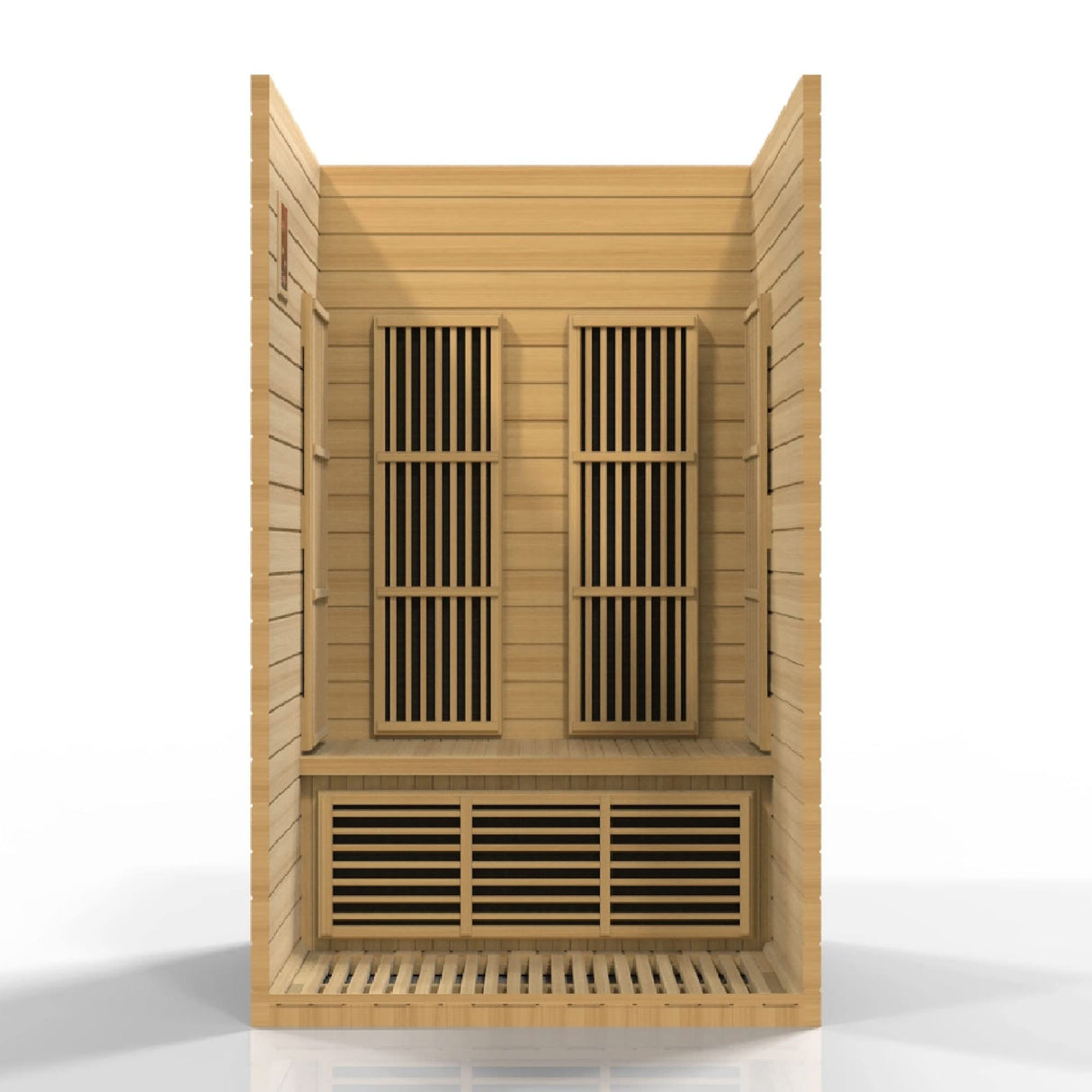 BOTARO Maxxus Saunas MX-J206-01 Seattle Carbon Far Infrared Sauna for 2 Persons, Hemlock Wood BOTARO