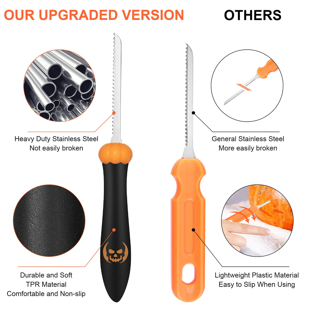 CHRYZTAL Pumpkin Carving Kit Tools Halloween, Professional Heavy Duty Carving Set, Stainless Steel Double-side Sculpting Tool Carving Kit for CHRYZTAL