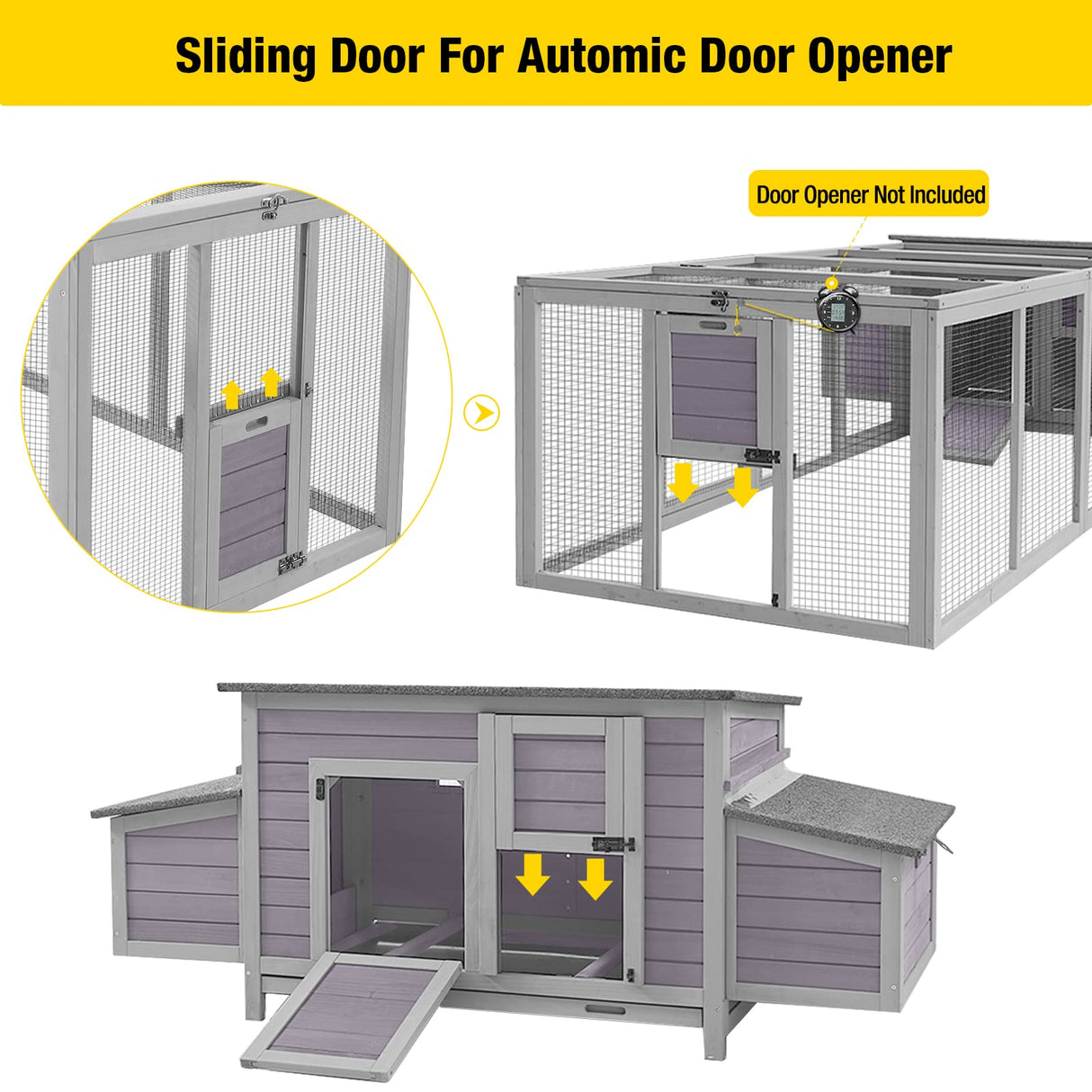 Aivituvin Chicken Coop Wooden Hen House Two Nesting Box with Large Run Outdoor Rabbit Hutch Bunny Cage Poultry Coop Suit for 4-6 Chickens Aivituvin
