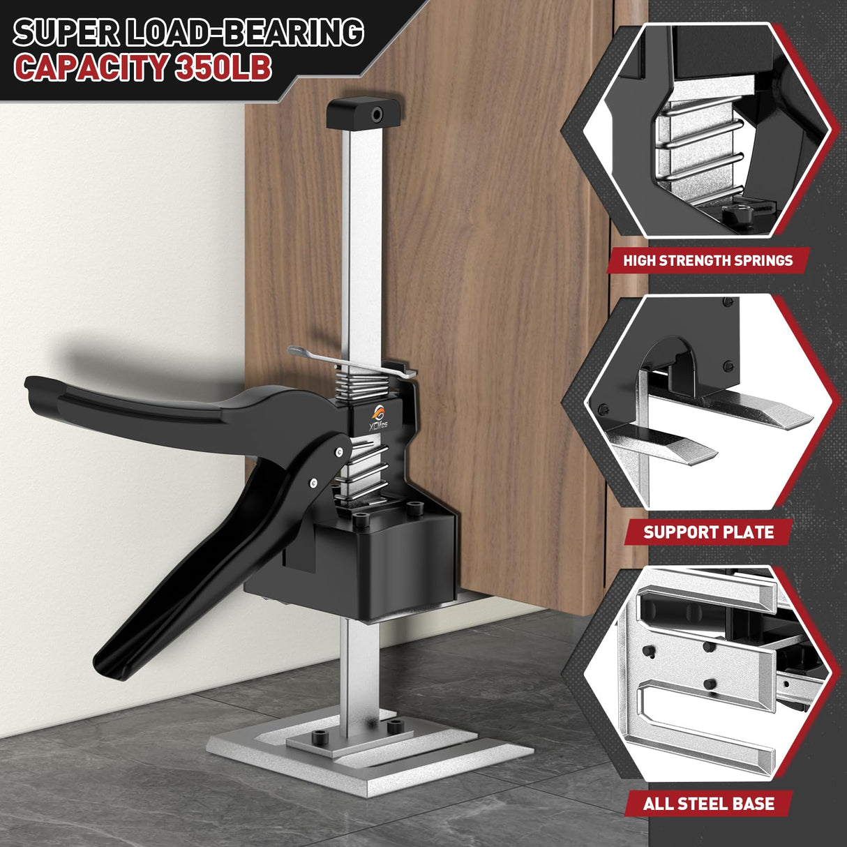 XClifes Labor-Saving Handle, 12 In Arm Tool Lift 2PCS, Wall Tile Locator, Multi-Function Height Adjustment Lifting Device, Door Panel Lifting Cabinet XClifes