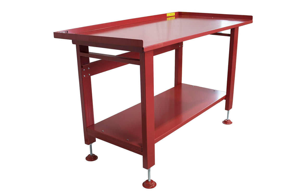 K Tool International 75111 60" x 34" Heavy Duty Work Table for Garages, Repair Shops and DIY, 1200 lb., 31" Height, Raised Edges, Bottom Shelf, K Tool International