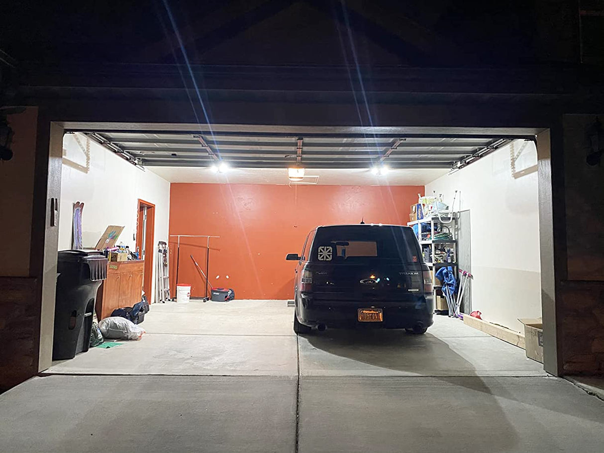 suyncyi 2 Pack LED Garage Light, 150W Ultra Bright Shop Light with 5 Adjustable Panels,15000LM 6500K E26/E27 Deformable Ceiling Lights for Garage, suyncyi
