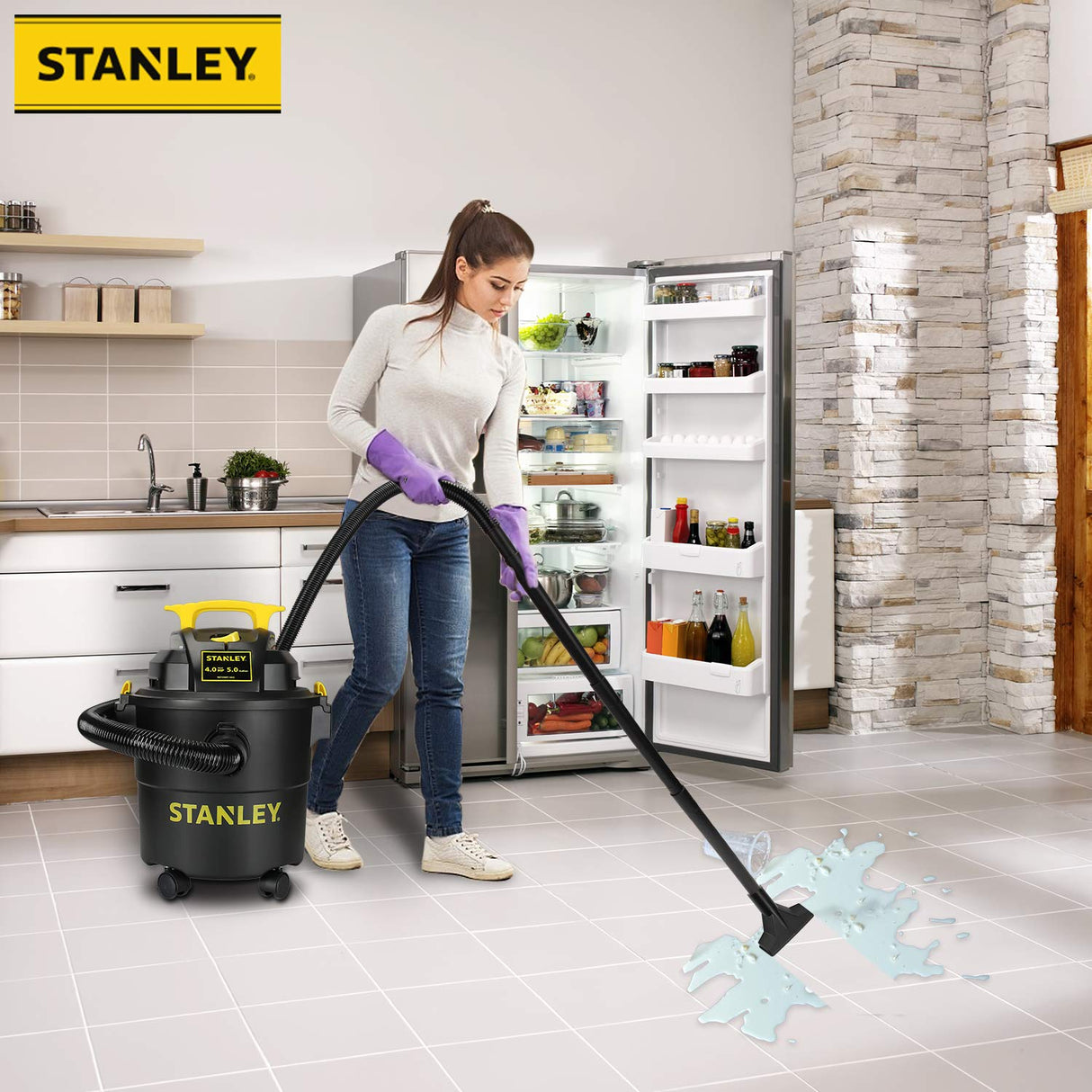 Stanley SL18115P Wet/Dry Vacuum, 5 Gallon, 4 Horsepower, 4.0 HP AC, Black Stanley