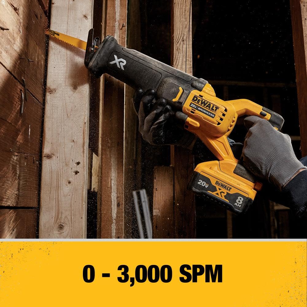 DEWALT 20V MAX* XR® BRUSHLESS RECIPROCATING SAW WITH POWER DETECT™ (Tool Only) (DCS368B) DEWALT
