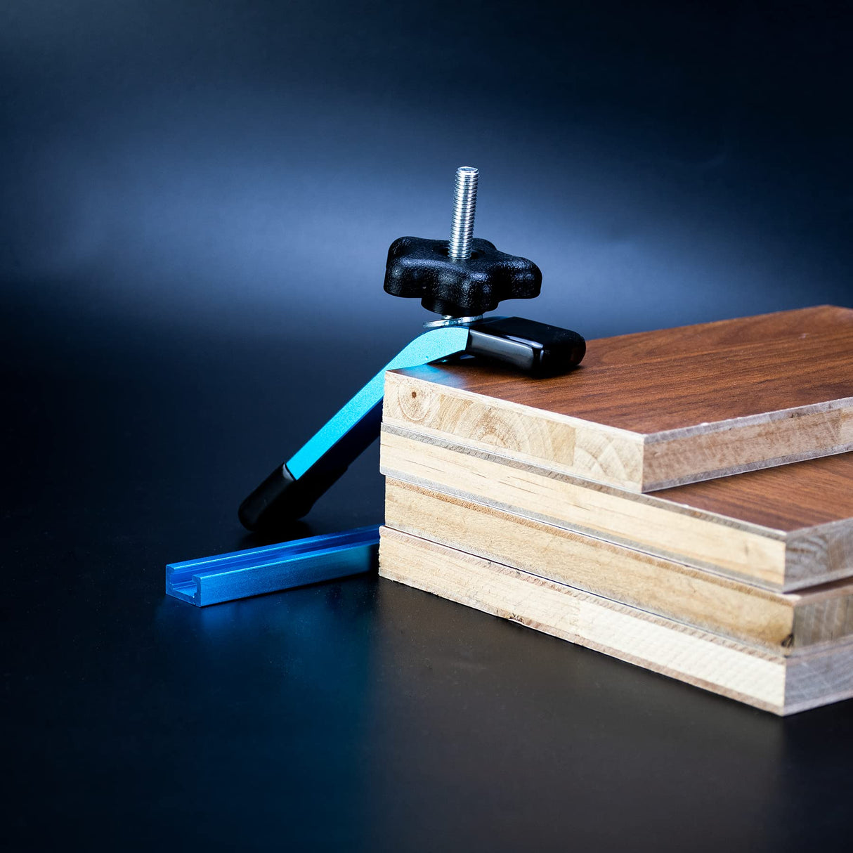 for Woodworking T-Track Clamps: ZokMok 4pcs Hold Down Clamps for Woodworking, 5 inches Length T Rail Track Slot Bolts Washeres and 5-star Nuts (T ZokMok