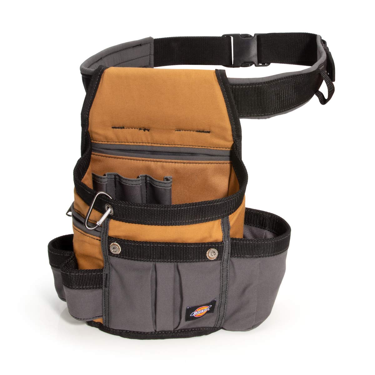 Dickies 8-Pocket Padded Tool Belt/Utility Pouch, Adjustable 3-Inch Belt, Durable Canvas Construction, Tan/Grey Dickies