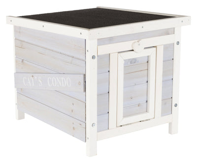 TRIXIE natura Weatherproof Small Outdoor Pet Home, Cat House, Rabbit House, Shelter for Feral Cats or Small Animals