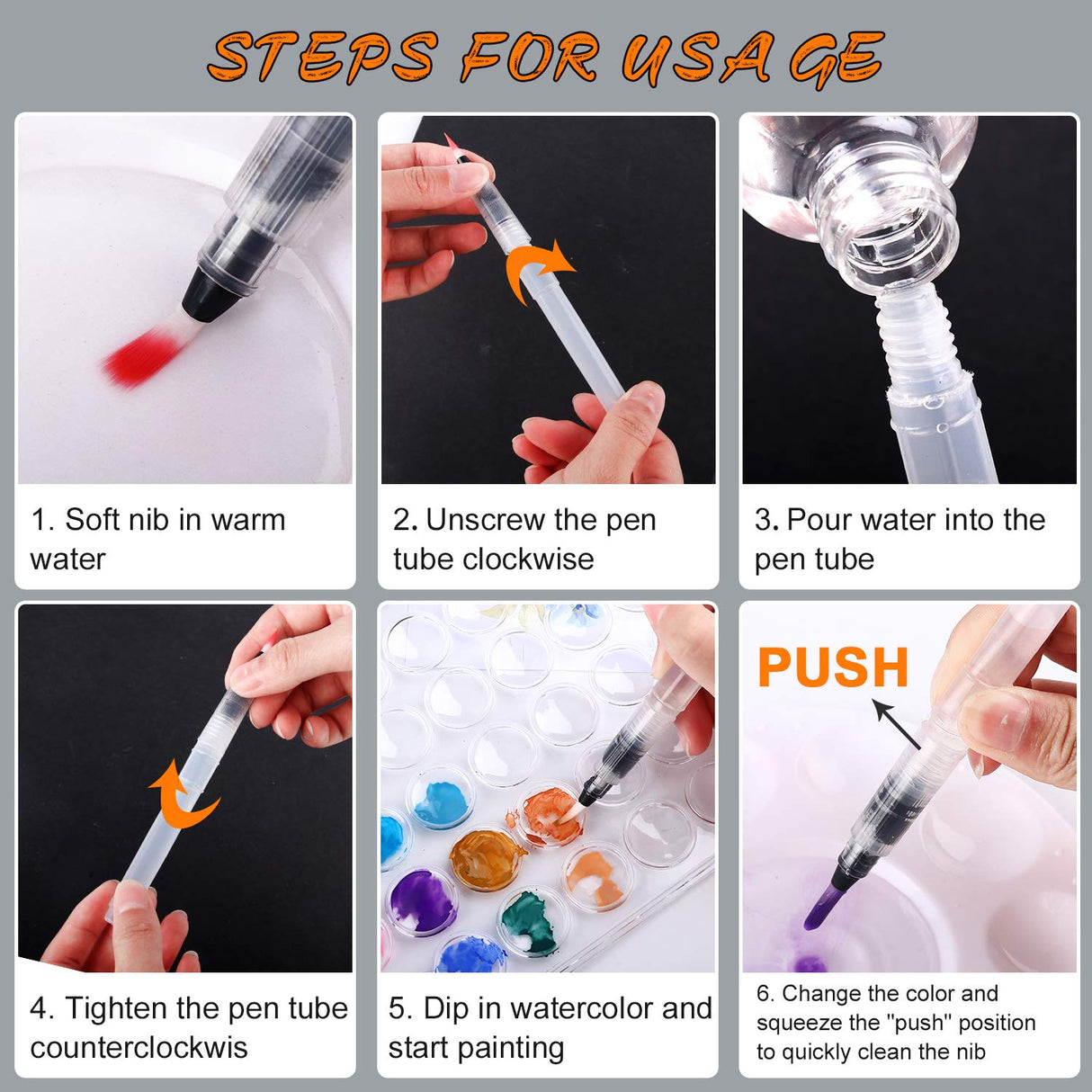 Watercolor Paint Set, 48 Color Watercolor with 10 PCS Nylon Brushes,6 PCS Refillable Water Brush Pen, 10 Page Pad(A4) and 2 PCS Art Sponges for AROIC