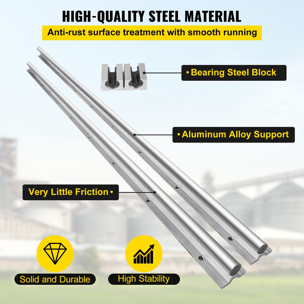 OrangeA Linear Rail 2PCS SBR20-1500mm Linear Slide Rail 4PCS SBR20UU Bearing Block CNC Kit Linear Rails and Bearings Kit CNC Rails Linear Rail Set OrangeA