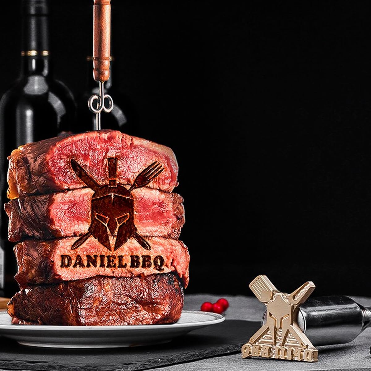 Custom Personalised Brass Branding Iron for BBQ, Wood, Leather, and Cakes TPFOON