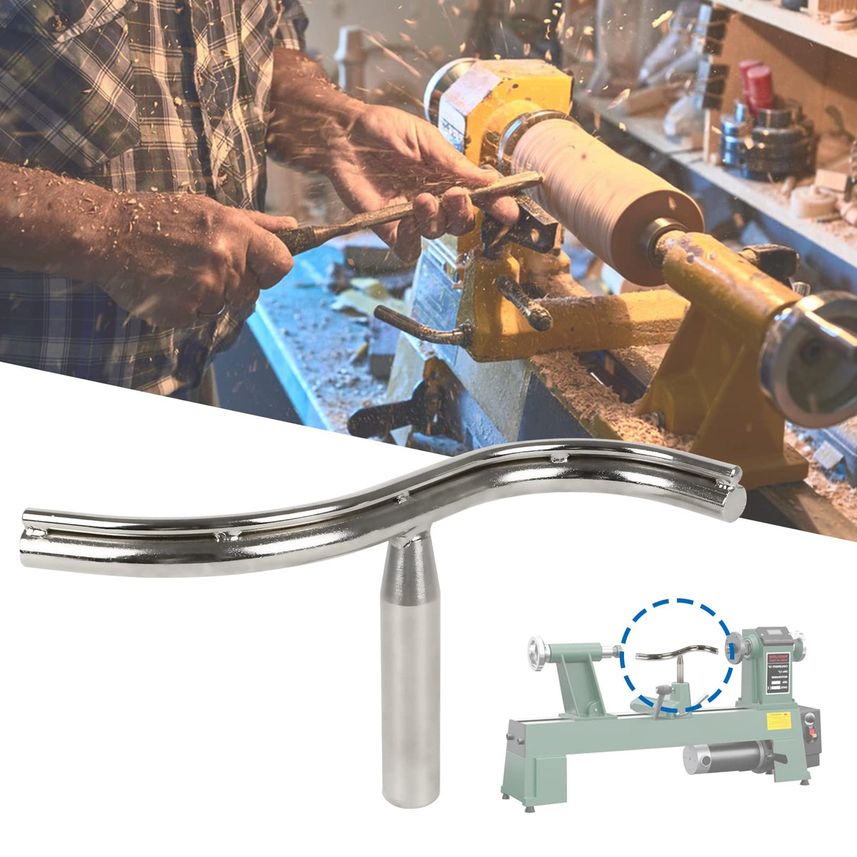 Copgge S Curved Lathe Tool Rest for Wood Lathe Special Shaped Bowl Turner Tool Rest Bowl Turning Tool Holder Lathe Tool Base Curve Bowl Rest Bar Copgge