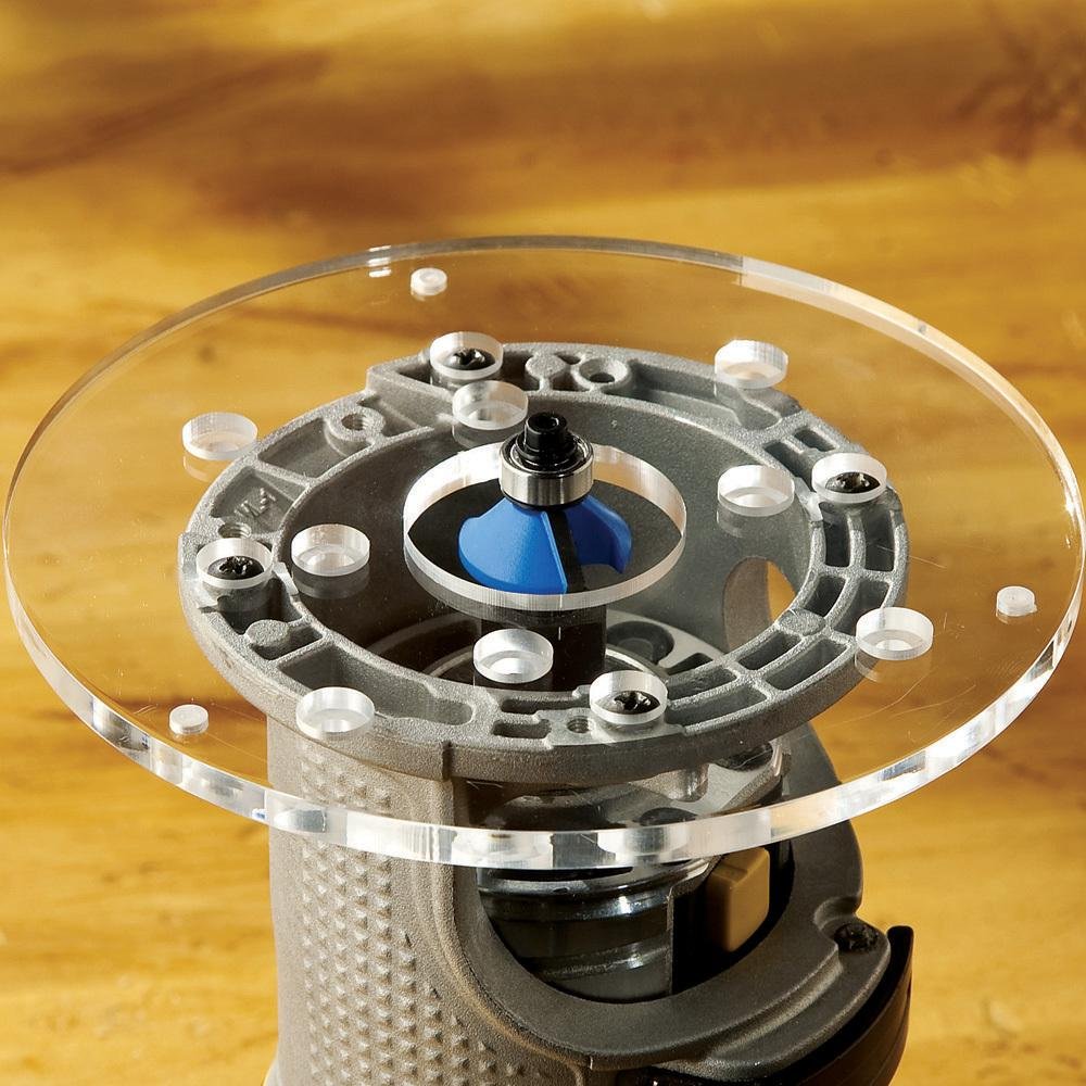 Rockler Trim Router Table – Adjustable Table Router - Best Router Table w/ Pre-Drilled Holes on Back - Router Table w/ High-Visibility Bit Guard, ROCKLER