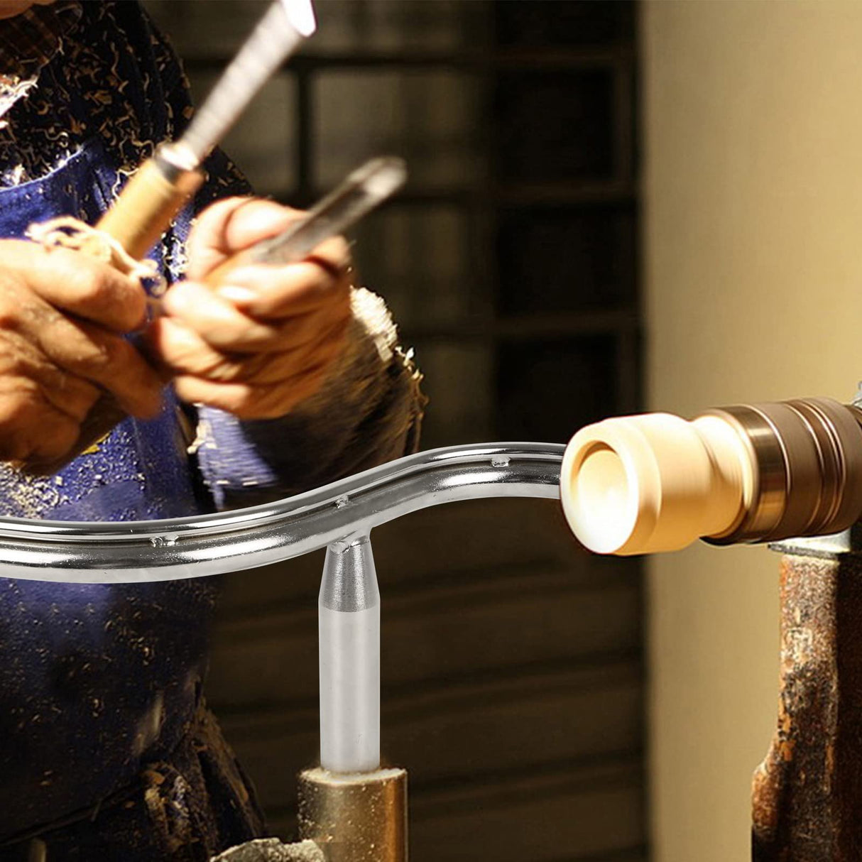 Copgge S Curved Lathe Tool Rest for Wood Lathe Special Shaped Bowl Turner Tool Rest Bowl Turning Tool Holder Lathe Tool Base Curve Bowl Rest Bar Copgge