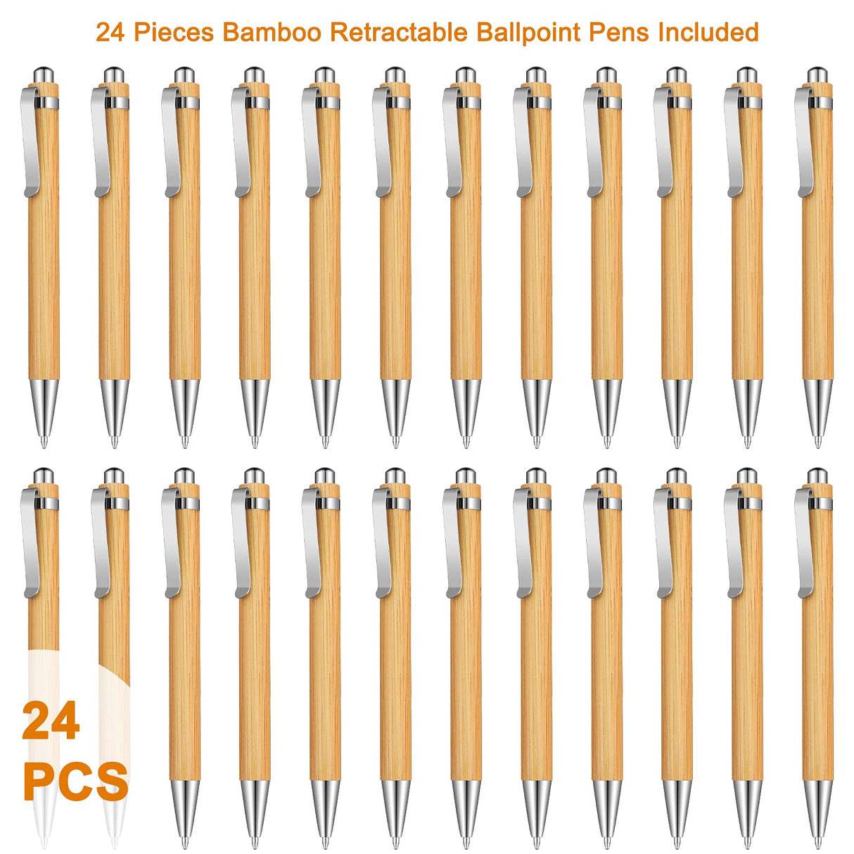 Bamboo Wooden Retractable Ballpoint Pen Black Ink 1 mm Pens Engraved Journaling Pen Refills Products Set Pens for Gifts Writing Office School Outus