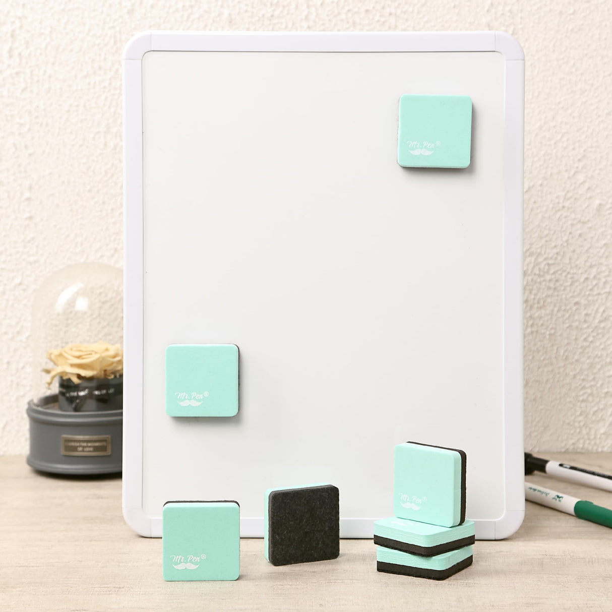 Mr. Pen- Mini Dry Erase Eraser, 24 Pack, Green Magnetic Dry Eraser, Whiteboard Eraser, Dry Erasers for Whiteboard, Magnetic Dry Erase Eraser, Dry Mr. Pen