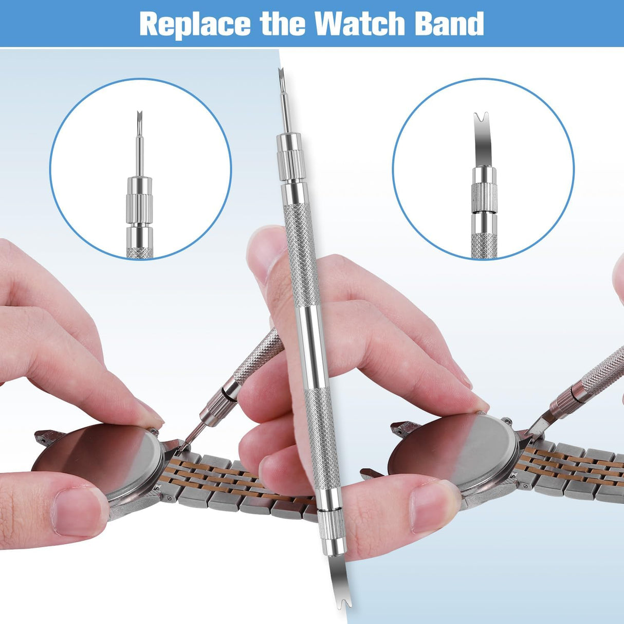 Watch Link Removal Tool Kit, Watch Band Strap Link Pins Remover Repair Tool, Watch Sizing Tool Kit for Watch Bracelet Adjustment Resizing, Watch Pin BYNIIUR