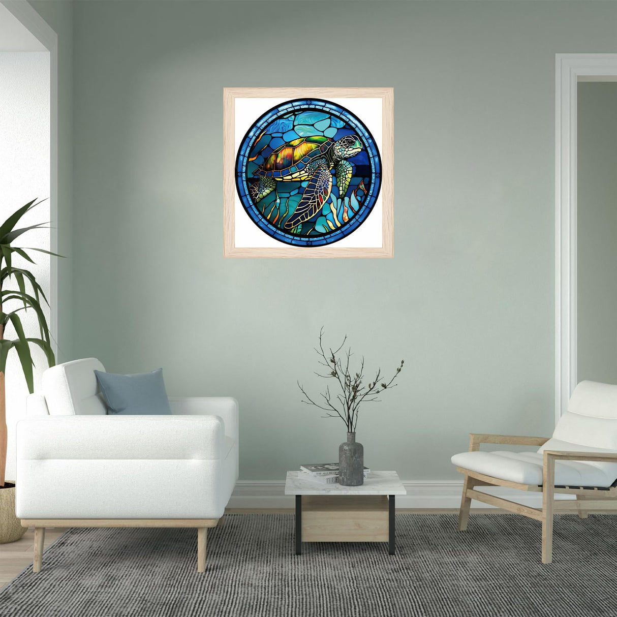 Aestalrcus 5D Turtle Diamond Painting Kits for Adults,Stained Glass Turtle Diamond Art Kits for Adults,Turtle Gem Art Kits for Adults for Gift Home Aestalrcus