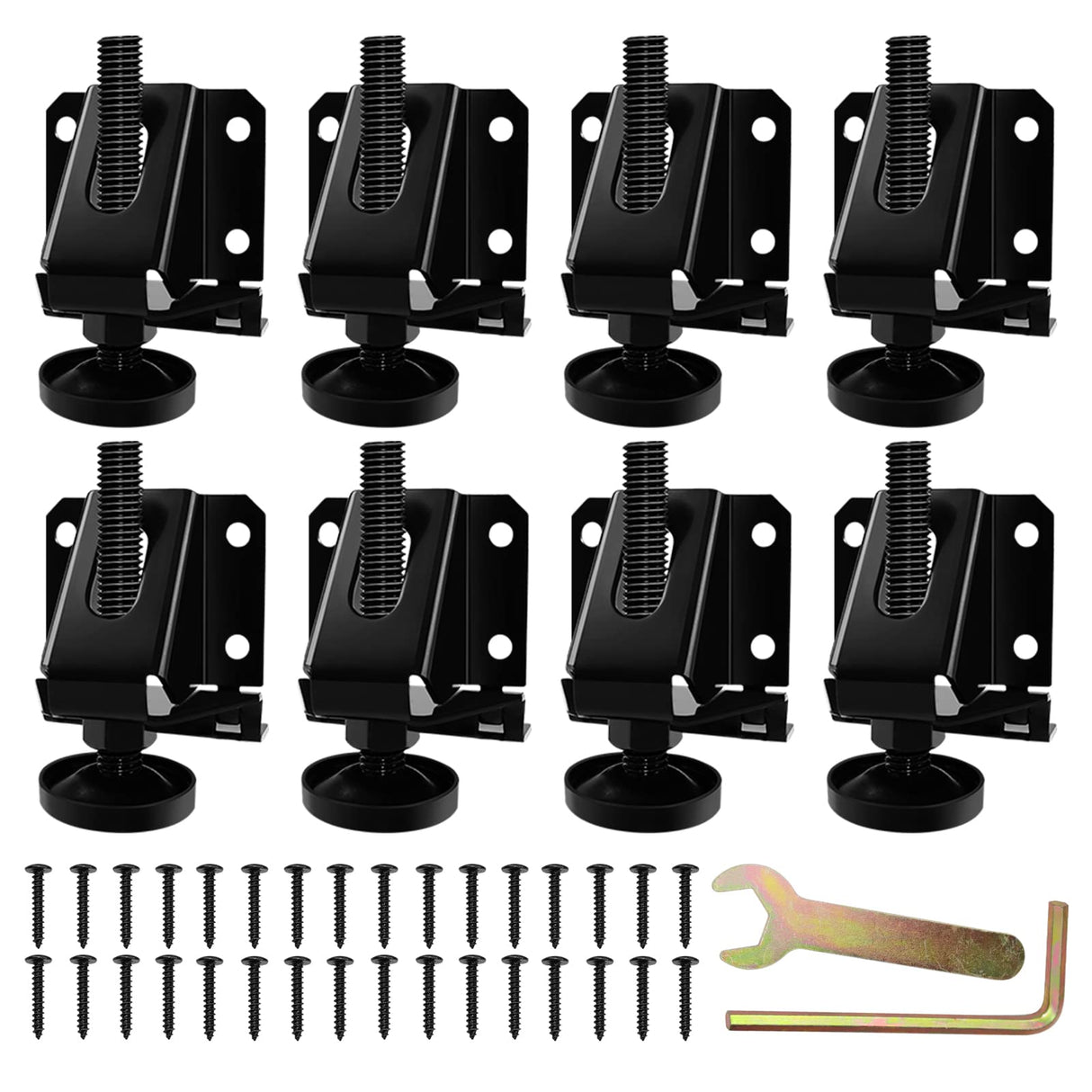 LOSCHEN 8PCS Heavy Duty Adjustable Leveling Feet for Furniture,Hexagon Nuts Lock Furniture Legs Levelers,for Table, Cabinets, Workbench,Shelving LOSCHEN