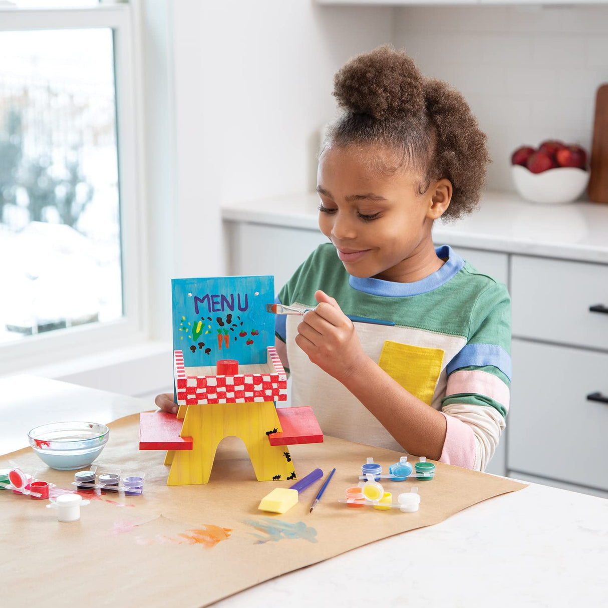 MindWare Make Your Own (MYO) Squirrel Feeder Craft Kit for Kids - Includes Wood Pieces, Paint, Brushes, Instructions and More MindWare