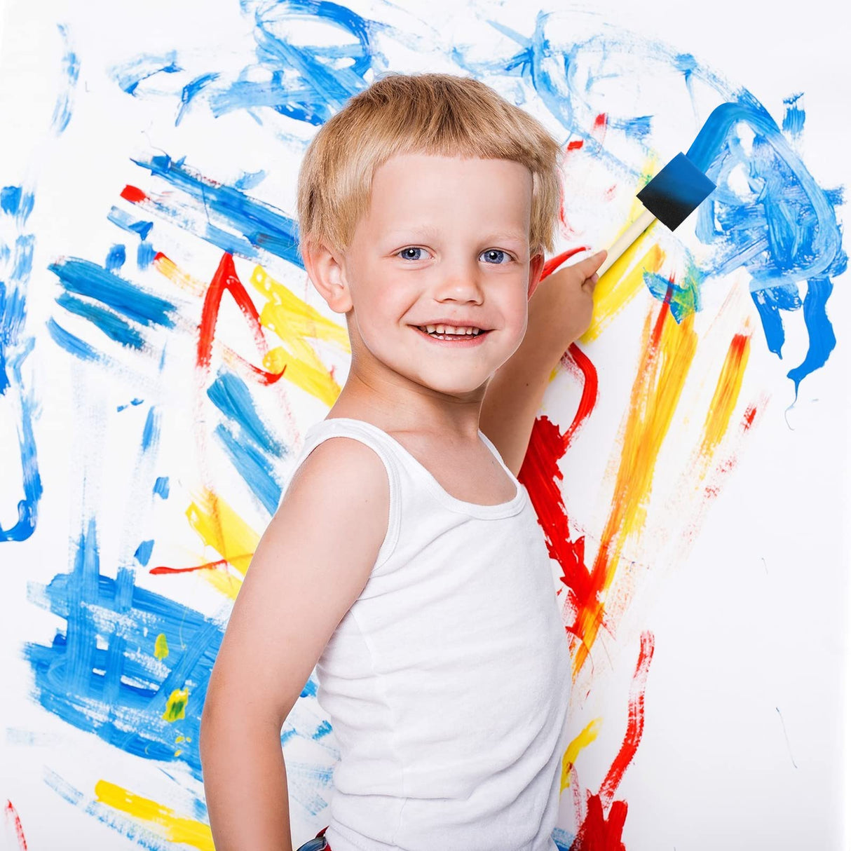 20 Pcs Foam Paint Brushes, 2 Inch Foam Brush, Wood Handle Sponge Brush, Sponge Brushes for Painting, Foam Brushes for Staining, Varnishes, and DIY Phinus