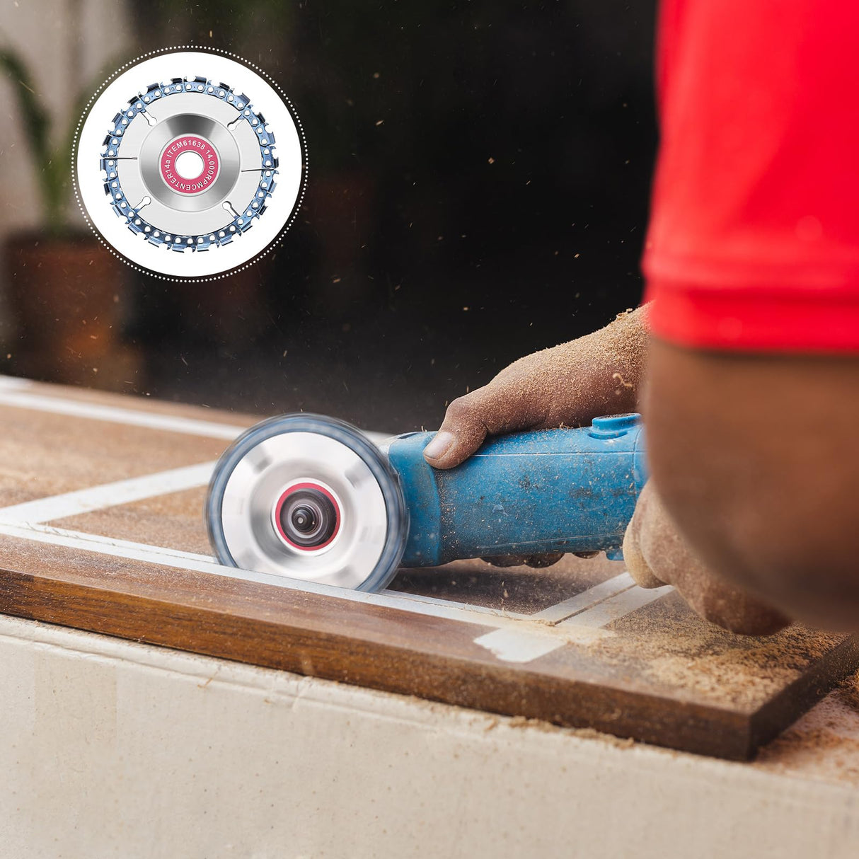 8 Pcs 5/8 Inch Wood Carving Chain Disc 4 Inch 22 Teeth Saw Blade Wood Carving Disc with Replacement Saw Chains for Chain Disc Grinding Replacement Honoson