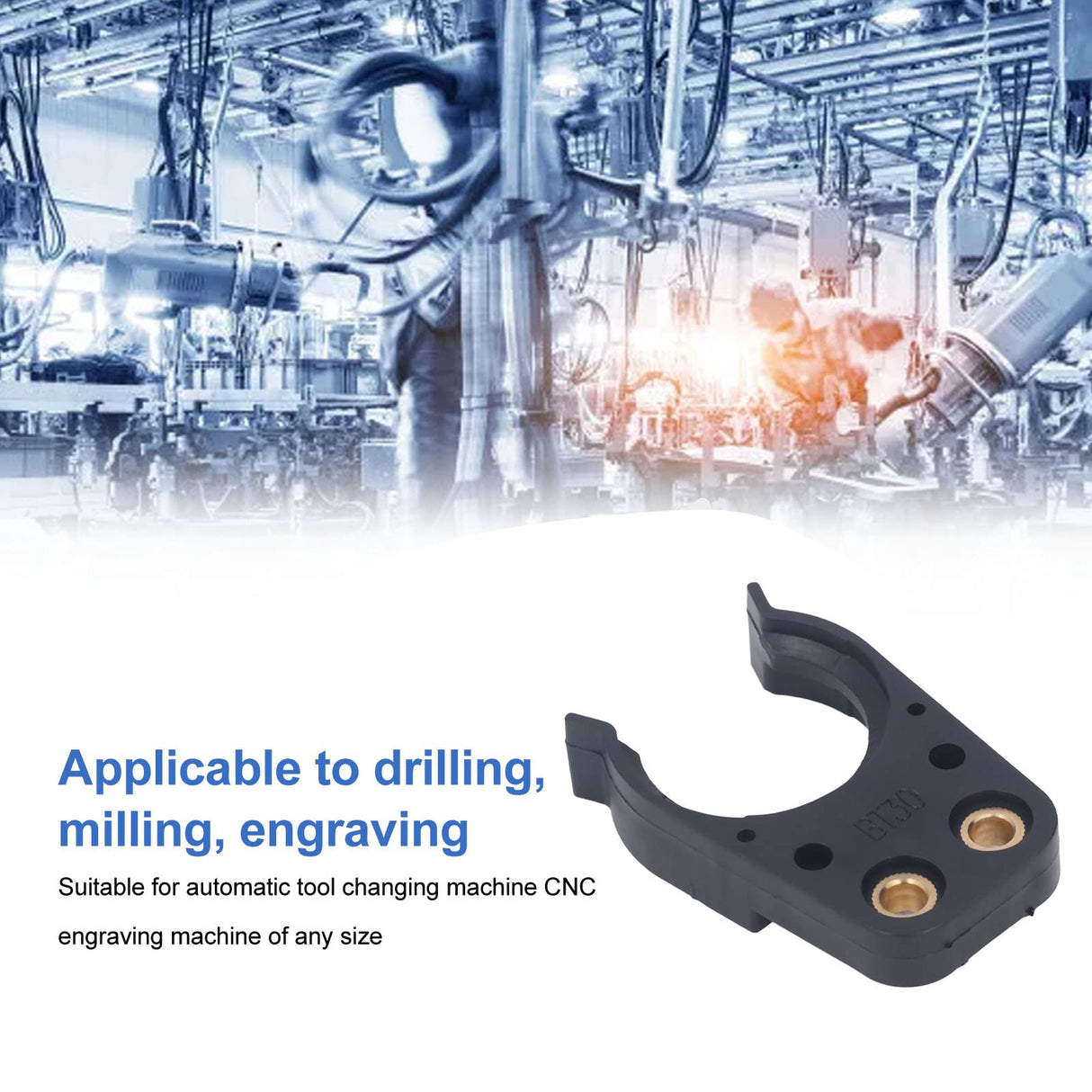 ISO30 Tool Holder Clamp, Engraving Machine Machining Center CNC Automatic Changer Clip, Iron ABS Flame Proof Rubber Claw, Holder Clamp ISO30 Cradle WOOXGEHM