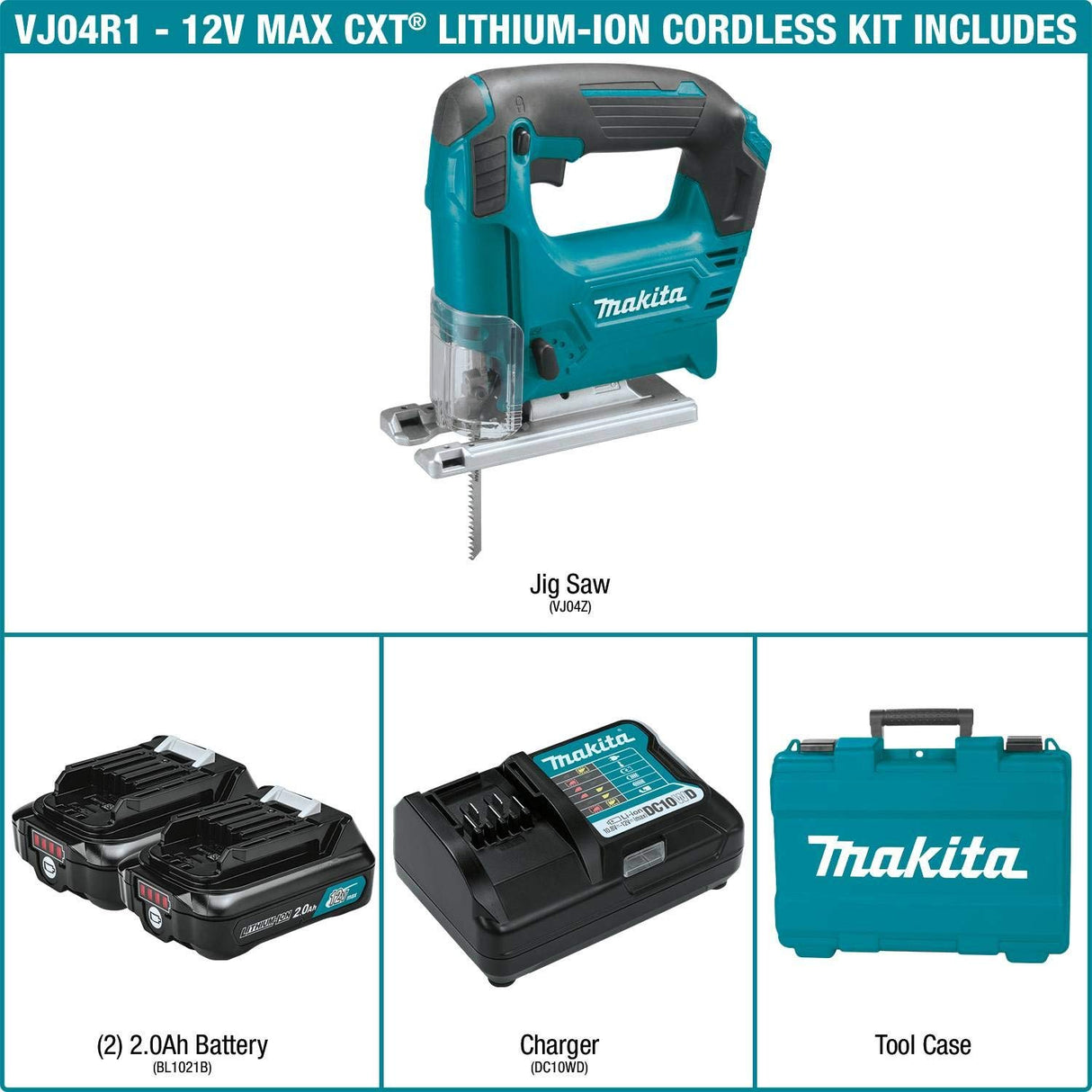 Makita VJ04R1 12V MAX CXT Lithium-Ion Cordless Jig Saw Kit Makita