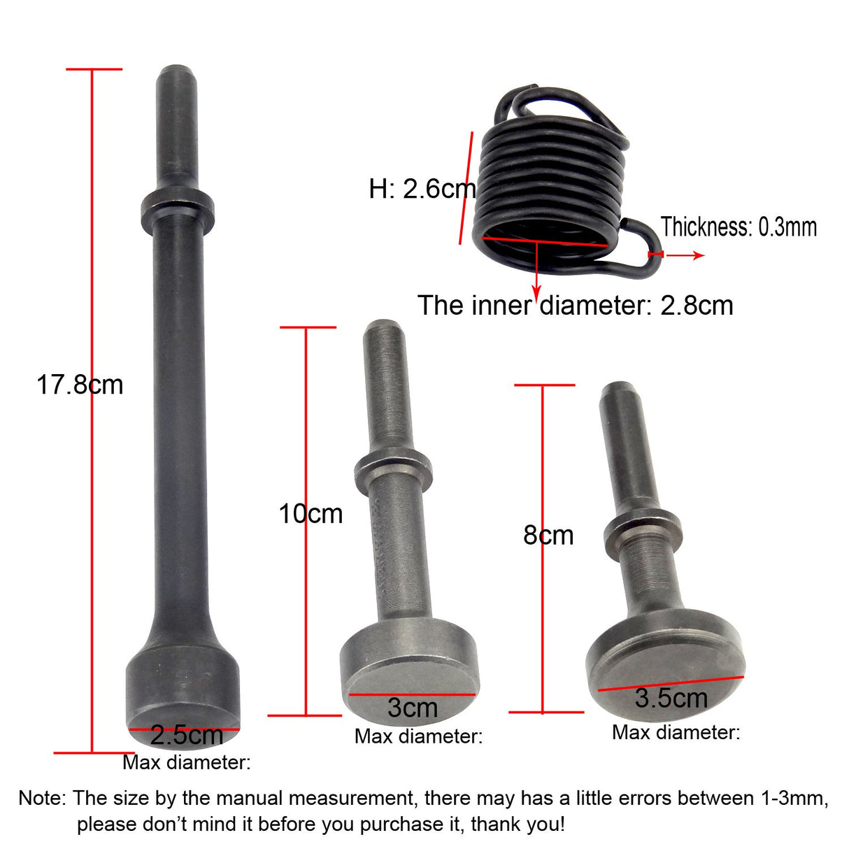 Hanperal 3Pcs Smoothing Pneumatic Air Hammer Pneumatic Chisel bit Set Hanperal