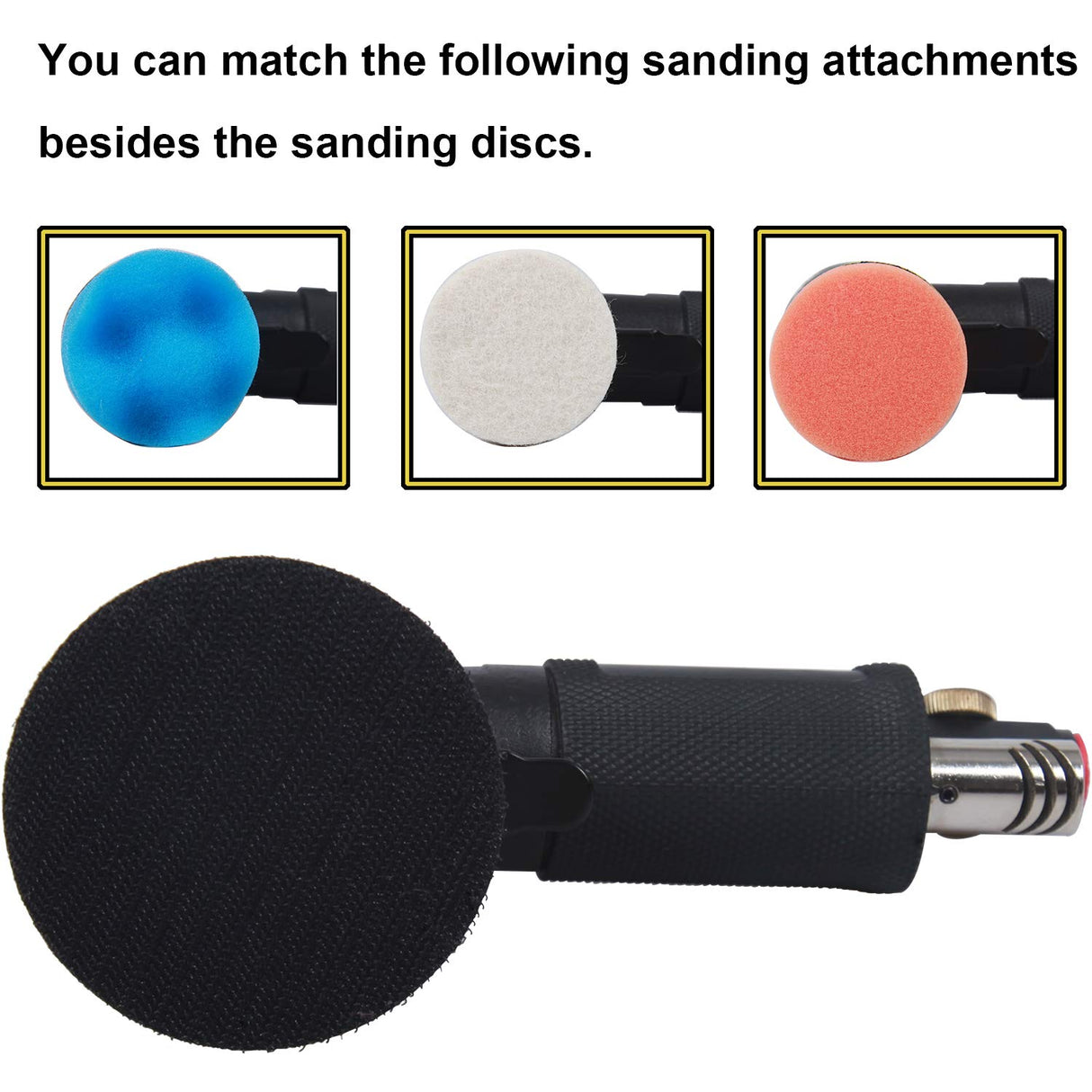 2" and 3" Random Orbital Air Mini Sander, Pneumatic Sander for auto sanding tools, 15,000 RPM Air angle sander, Pneumatic angle sander,Dual Action YELWAY