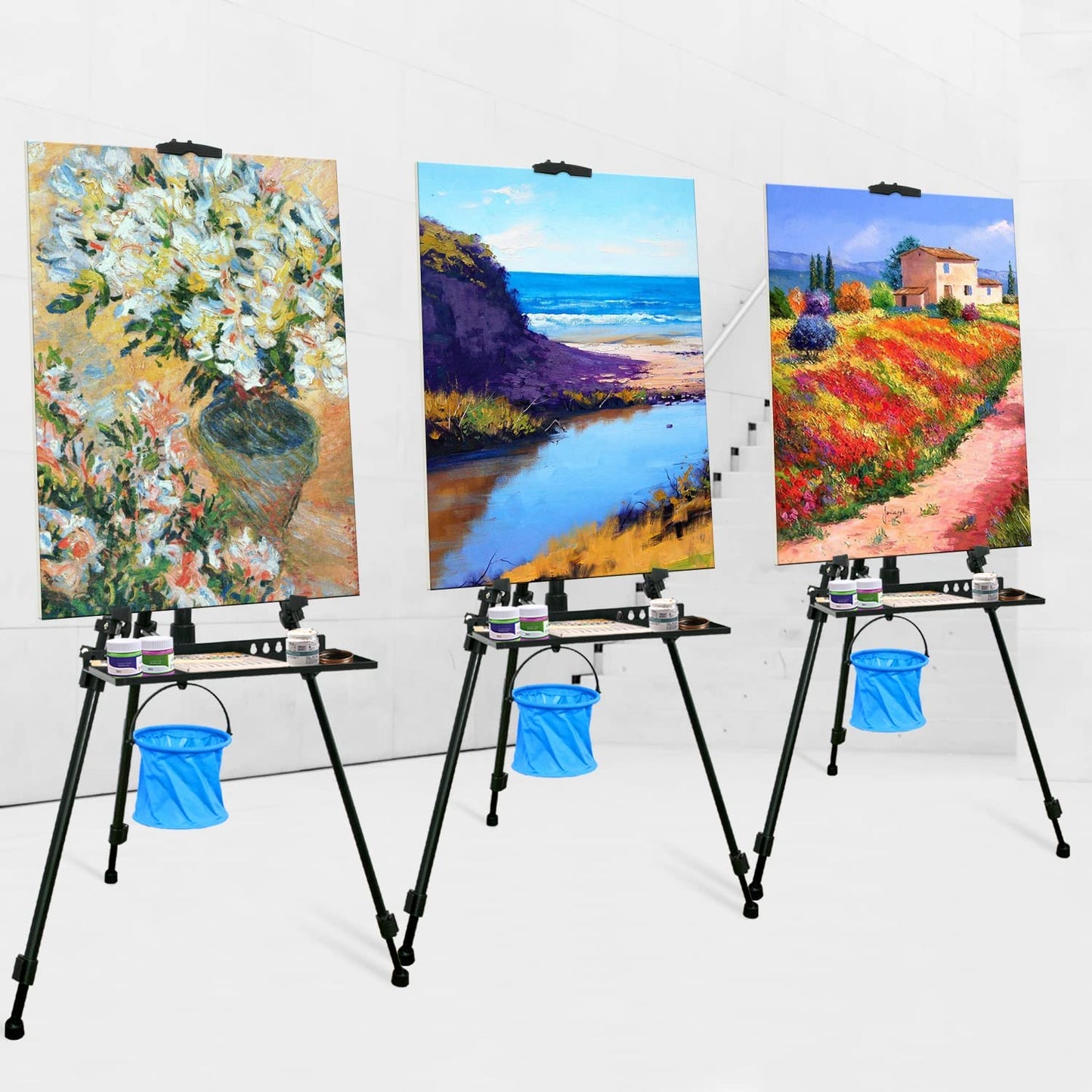 NewZeal Artist Easel Stand Painting Stand Art Easel, 20"to 61" Art Easel for Painting Canvase & Displaying, Aluminum Adjustable Height Display Tripod