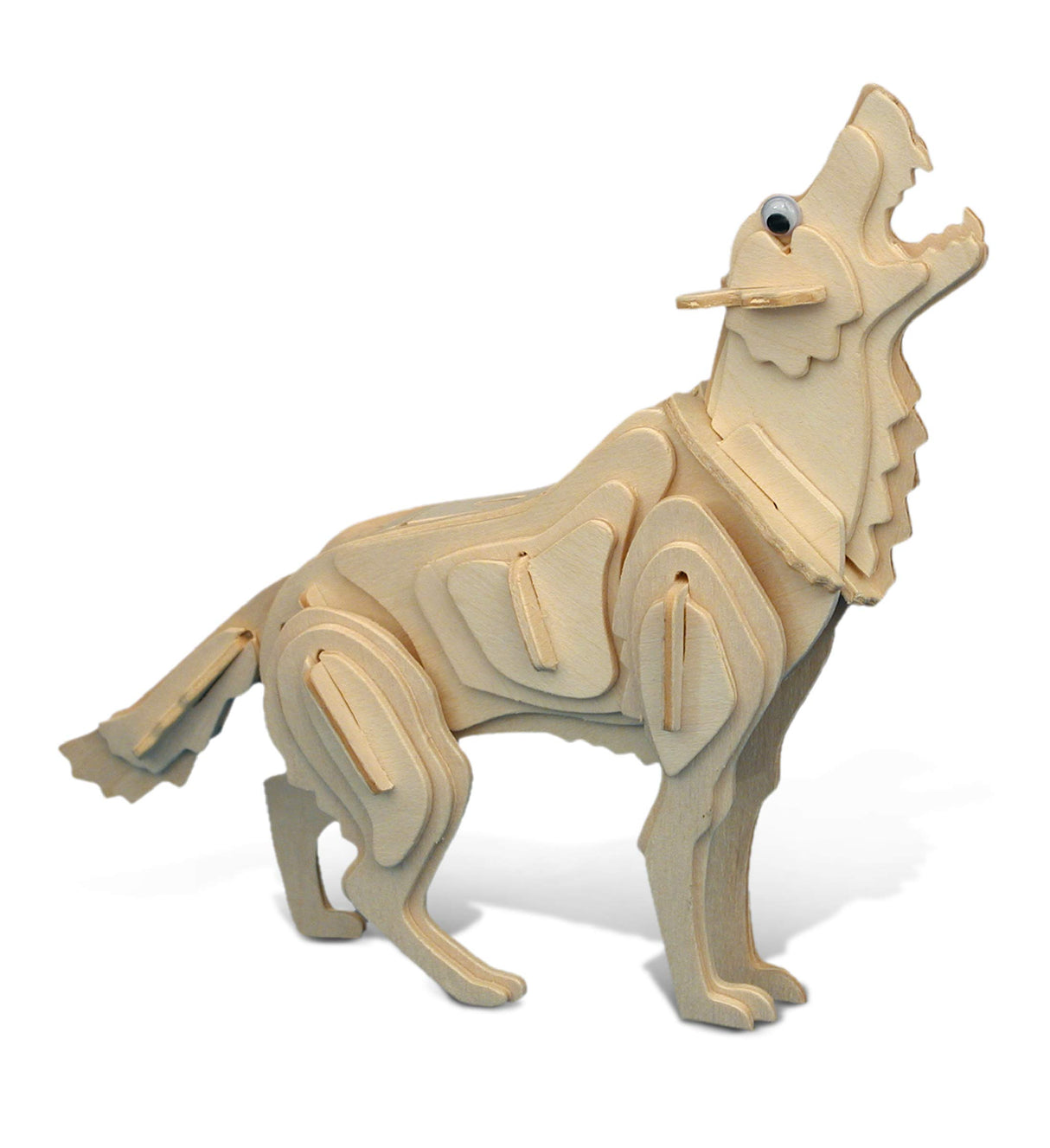 Puzzled 3D Puzzle Wolf Wood Craft Construction Model Kit, Fun, Unique & Educational DIY Wooden Toy Assemble Model Unfinished Crafting Hobby Puzzle to Puzzled