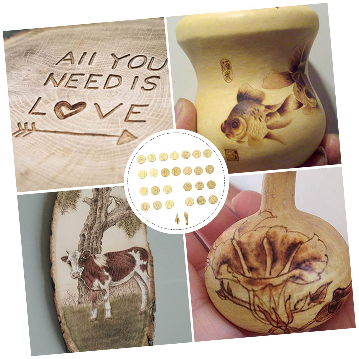 SEWOART 1 Set Letter Soldering Iron DIY Tools Leather Branding Hotstamp Wood Burning Letter Wood Burner Tips Wood Burning Tips Embossing Stamp DIY SEWOART