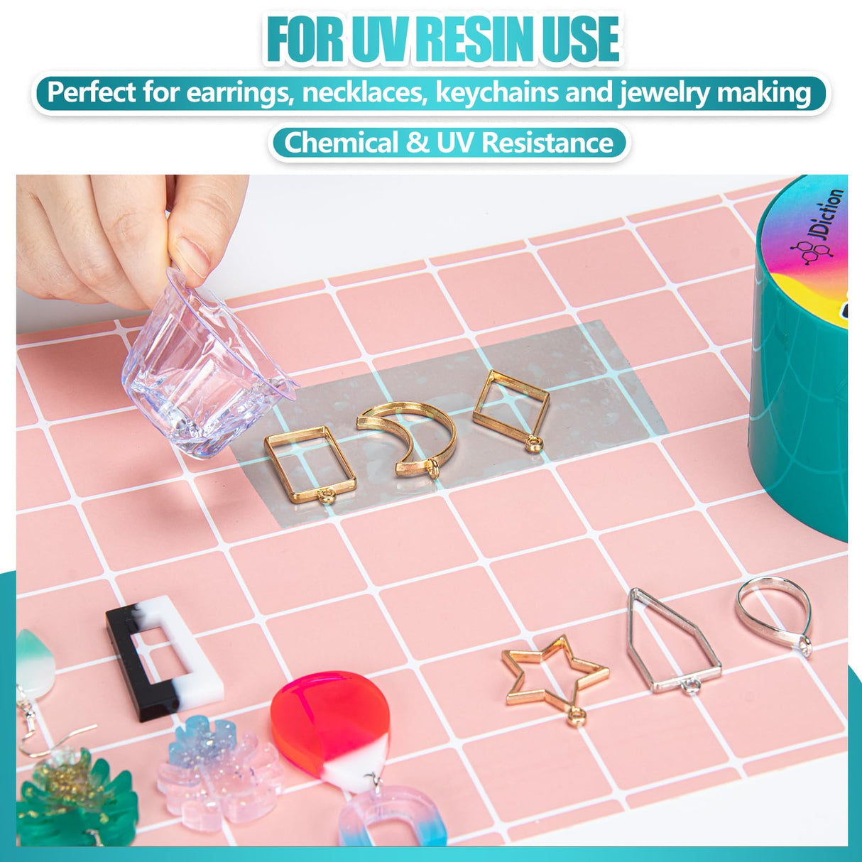 JDiction UV Resin Tape for Epoxy Resin Molding, 2.5IN W x 108FT L Resin Tape, 392℉ Heat Resistant Anti-Corrosion, Easy Peel, Epoxy Resin Tape for JDiction