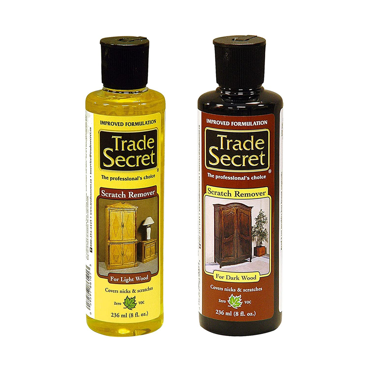 Trade Secret Scratch Remover for Wood Furniture and Floor Cover Nicks and Scratches, Camouflage Minor Defects (8oz / 236 Ml)โฆ (Light and Dark) Trade Secret