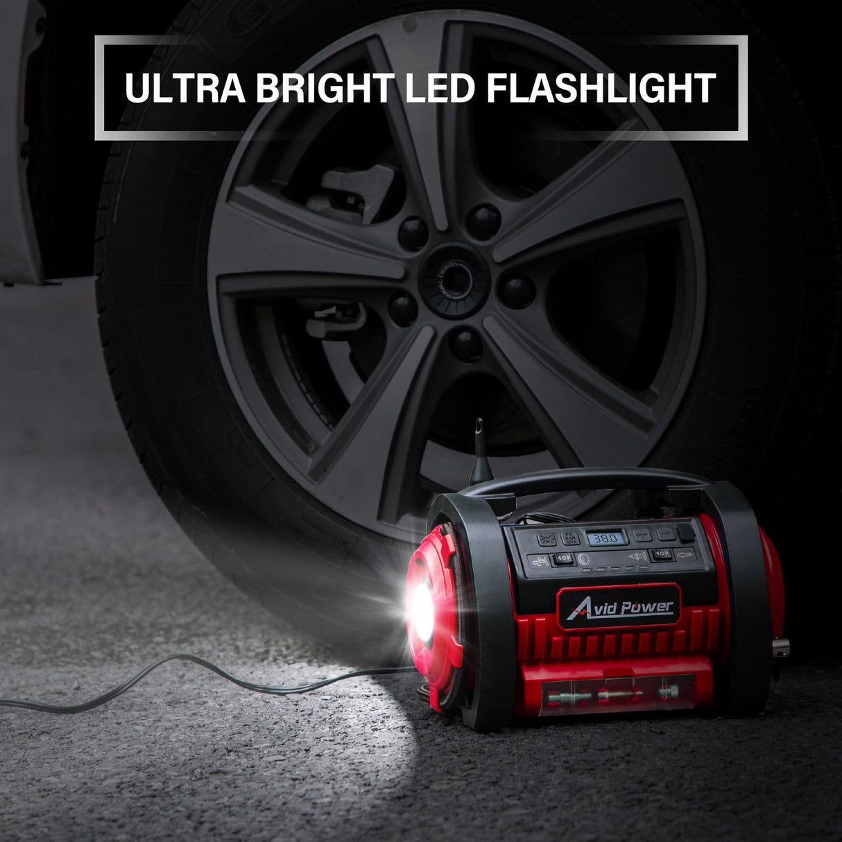 AVID POWER Tire Inflator Portable Air Compressor, 12V DC / 120V AC Car Tire Pump, Air Mattress Pump with Inflation and Deflation Modes, Dual Powerful AVID POWER