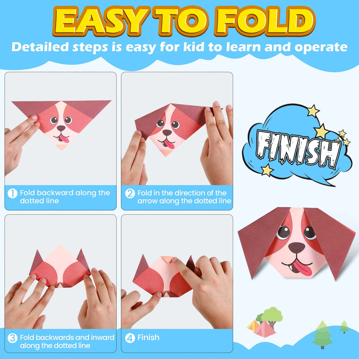 432 Sheets Origami Paper with Guiding Book, Origami Kit for Kids Ages 8-12, 54 Pattern Double Sided Folding Art Crafting Supplies for Adult Teen Thenshop