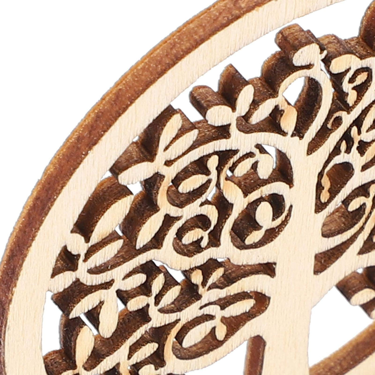 48Pcs Organic Tree of Life, Mini Round Tree of Life Unfinished Wooden Plaque Wooden Tree Shape Craft Blank for Christmas, Wedding, Guestbook, HERCHR