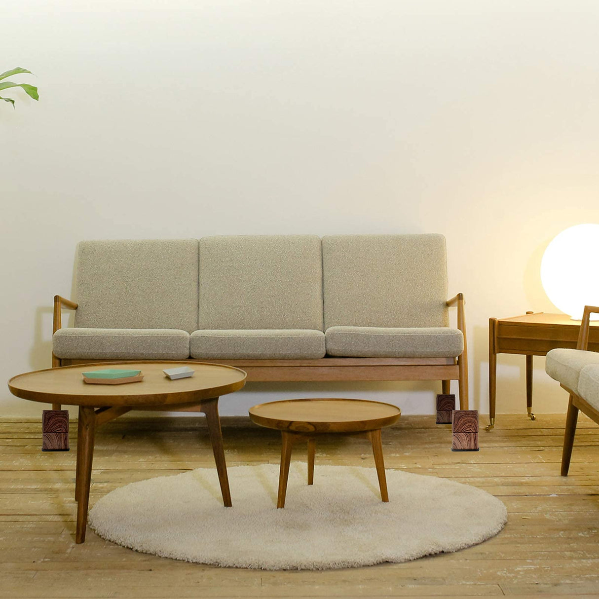 BTSD-home 3 Inch Wood Bed Risers Furniture Risers Bed Frame Lifters in Heights of 3 or 6 Inch Heavy Duty Set of 4 Square BTSD-home