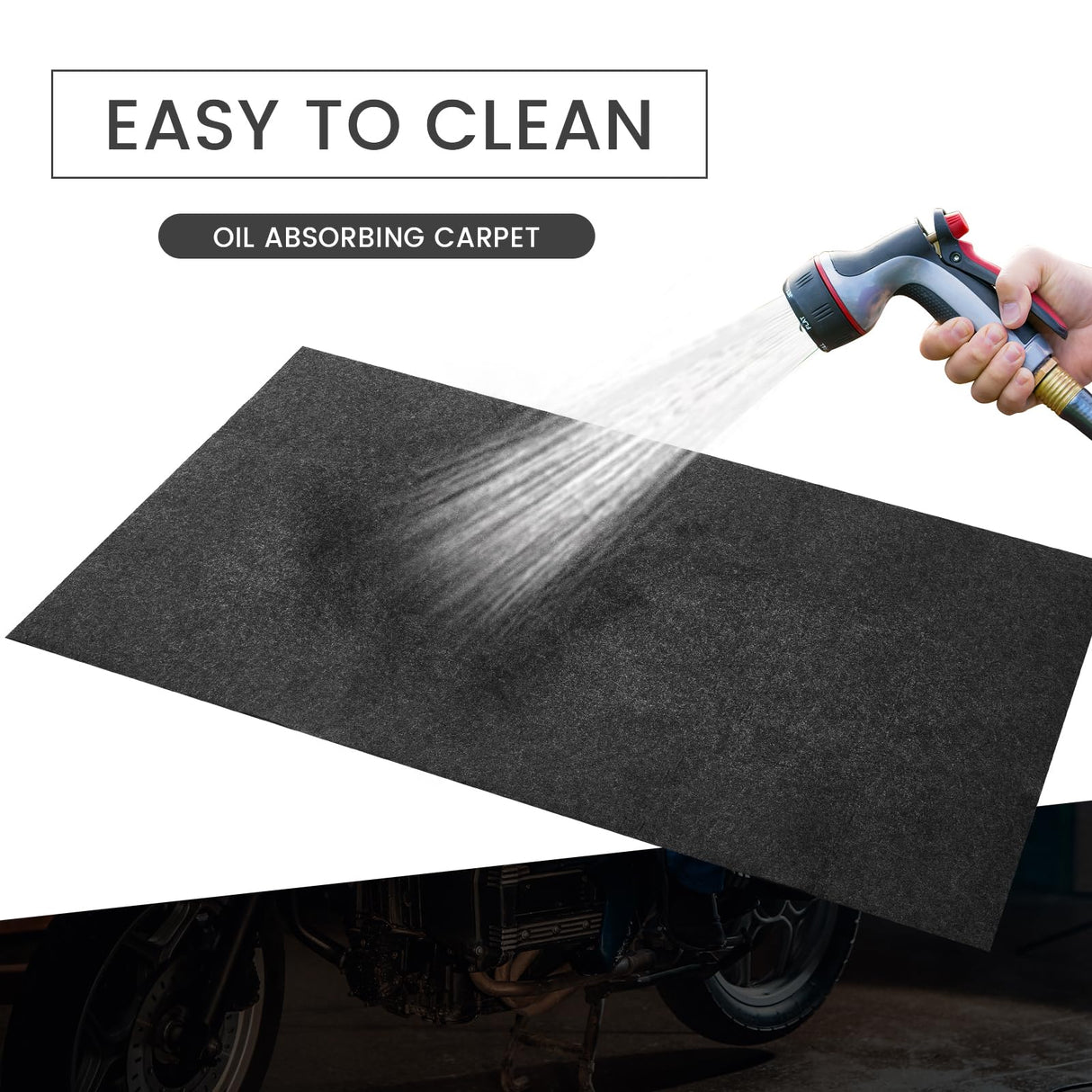 Datanly 1 Piece Oil Spill Mat, 60 x 36 Inch Garage Floor Mat Under Car Driveway Mats Oil Leaks Absorbent Oil Pad, Reusable, Washable, Durable, Datanly