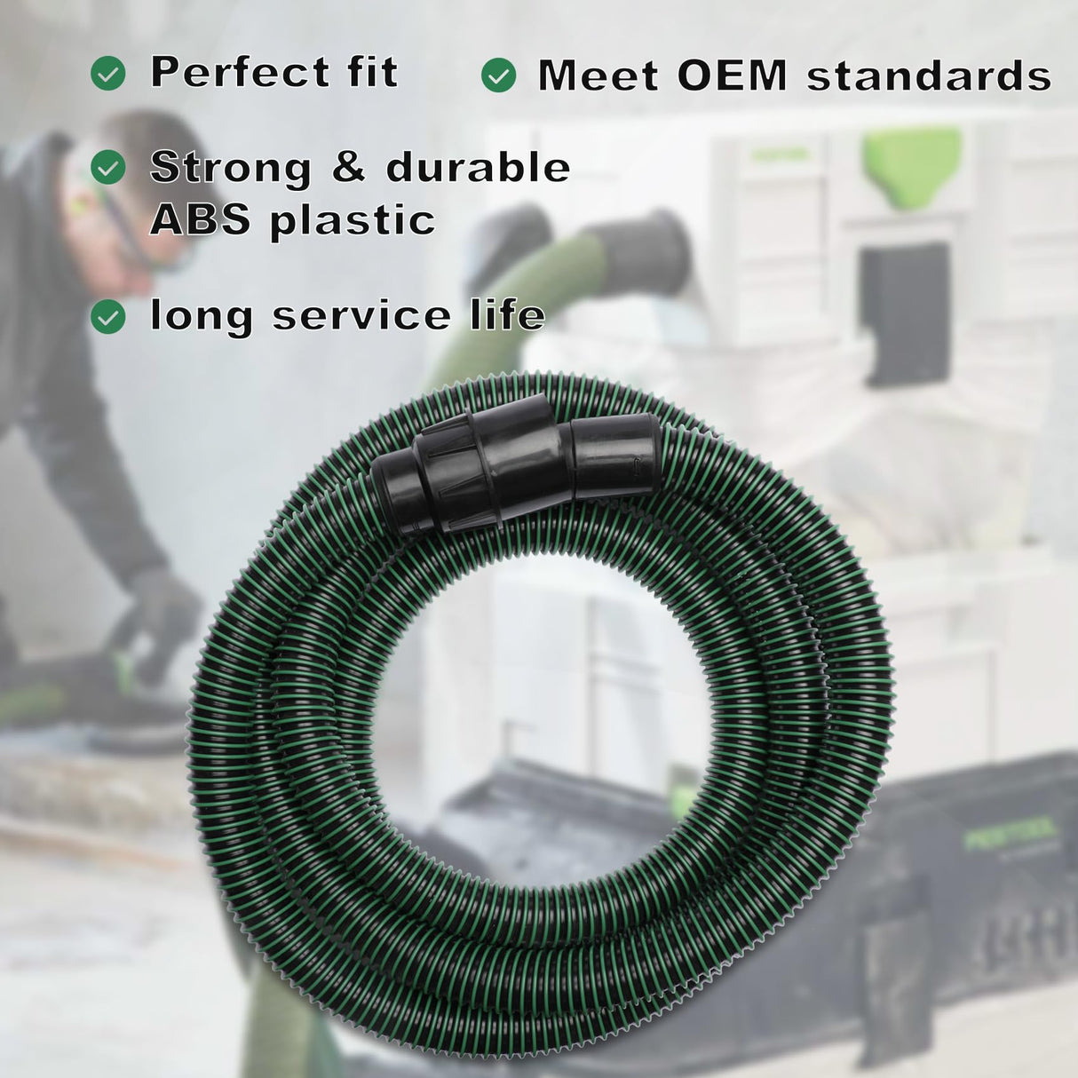 Dust Extractor Hose for Festool Vacuum Suction Hose D27/32x5m, Compatible with festool CT 26/36/48 CT 15/25 CT MINI and CT MIDI from 2019 onwards Feikeer