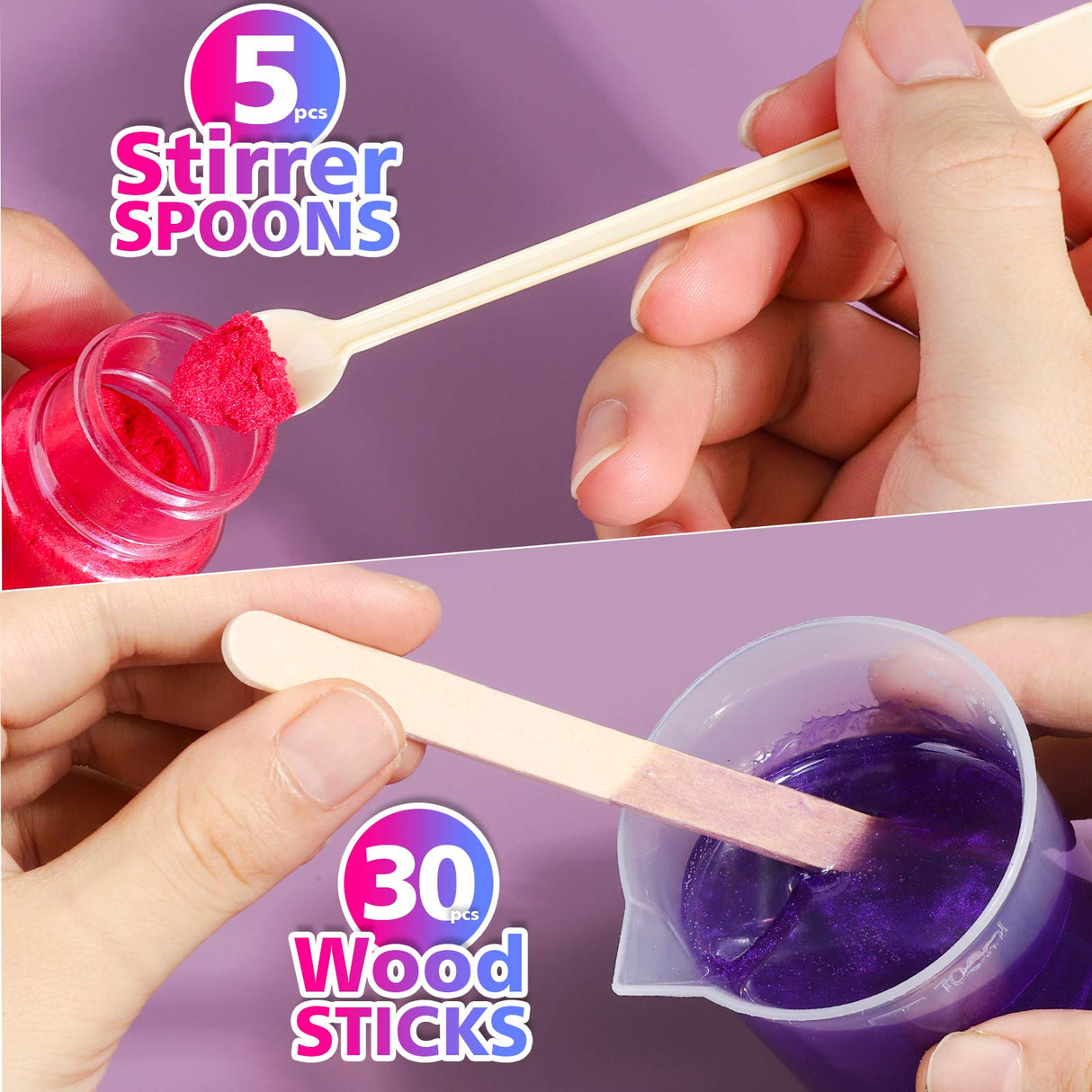 LEOBRO 24 PCS 100ml Resin Measuring Cups with 35PCS Mixing Sticks, Graduated Epoxy Resin Mixing Cups, Small Beaker, Plastic Measuring Cup for Epoxy LEOBRO