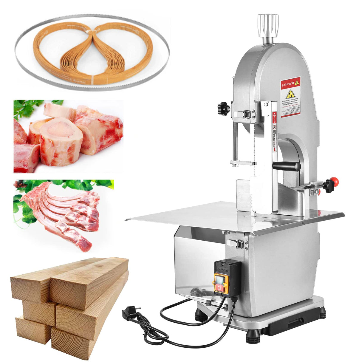 Cbiao Bone Saw Machine 14.9" x 18.8" Workbench,1500W Electric Frozen Meat Cutter Saw,Bone Commercial Meat Bandsaw For Butchering,Max Cutting Height Chbiao