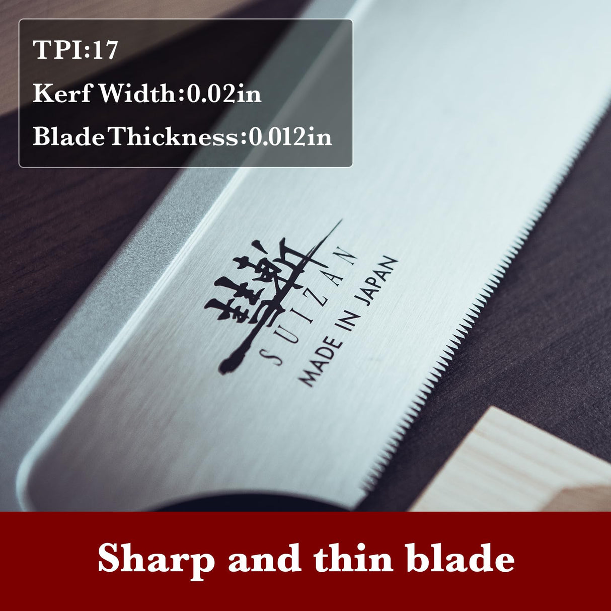 SUIZAN Japanese Dozuki Dovetail Hand Saw 9 1/2 Inch Pull Saw Tenon Saw for Cross-cut, Rip-cut, Slant Cutting (Japanese Dovetail Hand Saw) SUIZAN