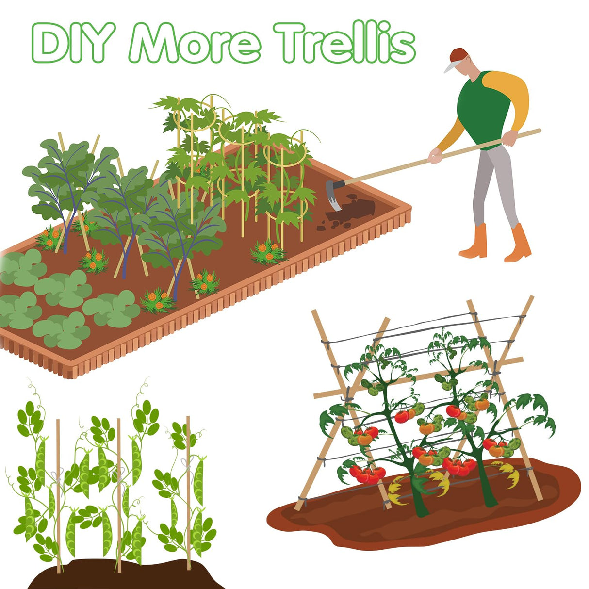 Bamboo Stakes,4FT Natural Bamboo Garden Stakes,BOVITRO 25Pcs Bamboo Plant Stakes,Bamboo Sticks for Tomato,Beans,Vegetable and Climbing Plants BOVITRO