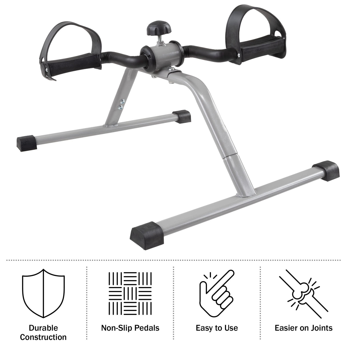 Under-Desk Stationary Bike - Indoor Below-Desk Exercise Pedal Fitness Machine for Legs, Physical Therapy, and Calorie Burn by Wakeman (Black and Wakeman