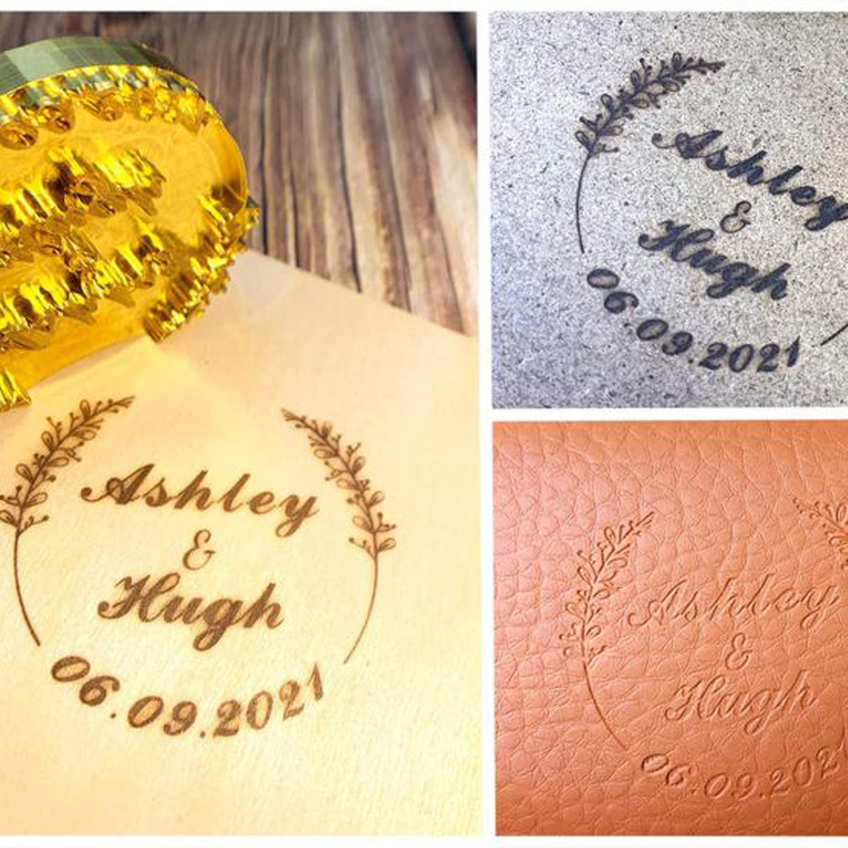 Custom Logo Wood Branding Iron by Arokimi - Leather and BBQ Heat Stamp with Handle (1.5"x1.5") Arokimi