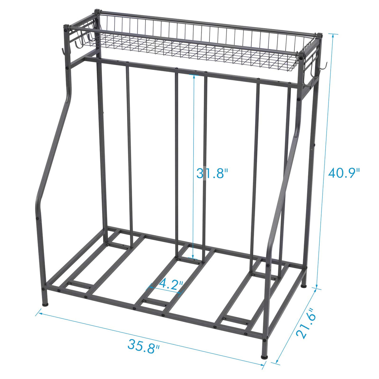 Sunix Bike Stand Rack, 3 Bicycle Floor Parking Stand, Bike Rack for Garage Storage, 3 Widths Adjustable Bike Slot for Mountain, Hybrid, Kids Sunix