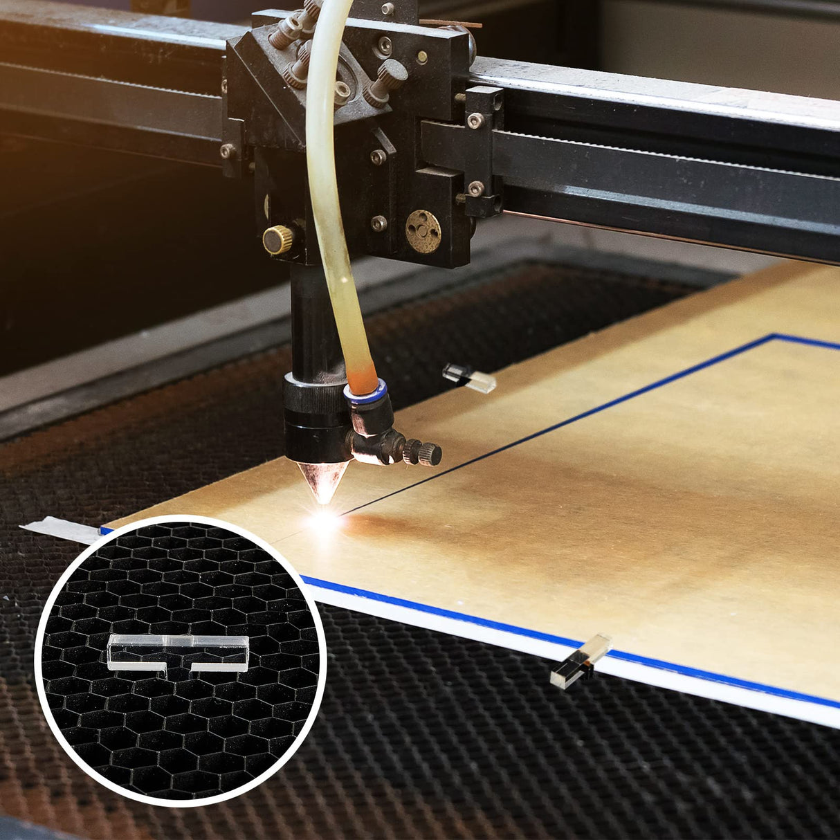 Juexica 12 Pcs Acrylic Honeycomb Pins Honeycomb Bed Pins Hold Down Pins Accessories Craft Cutting Tools Compatible with xTool D1 Laser Engraver and Juexica