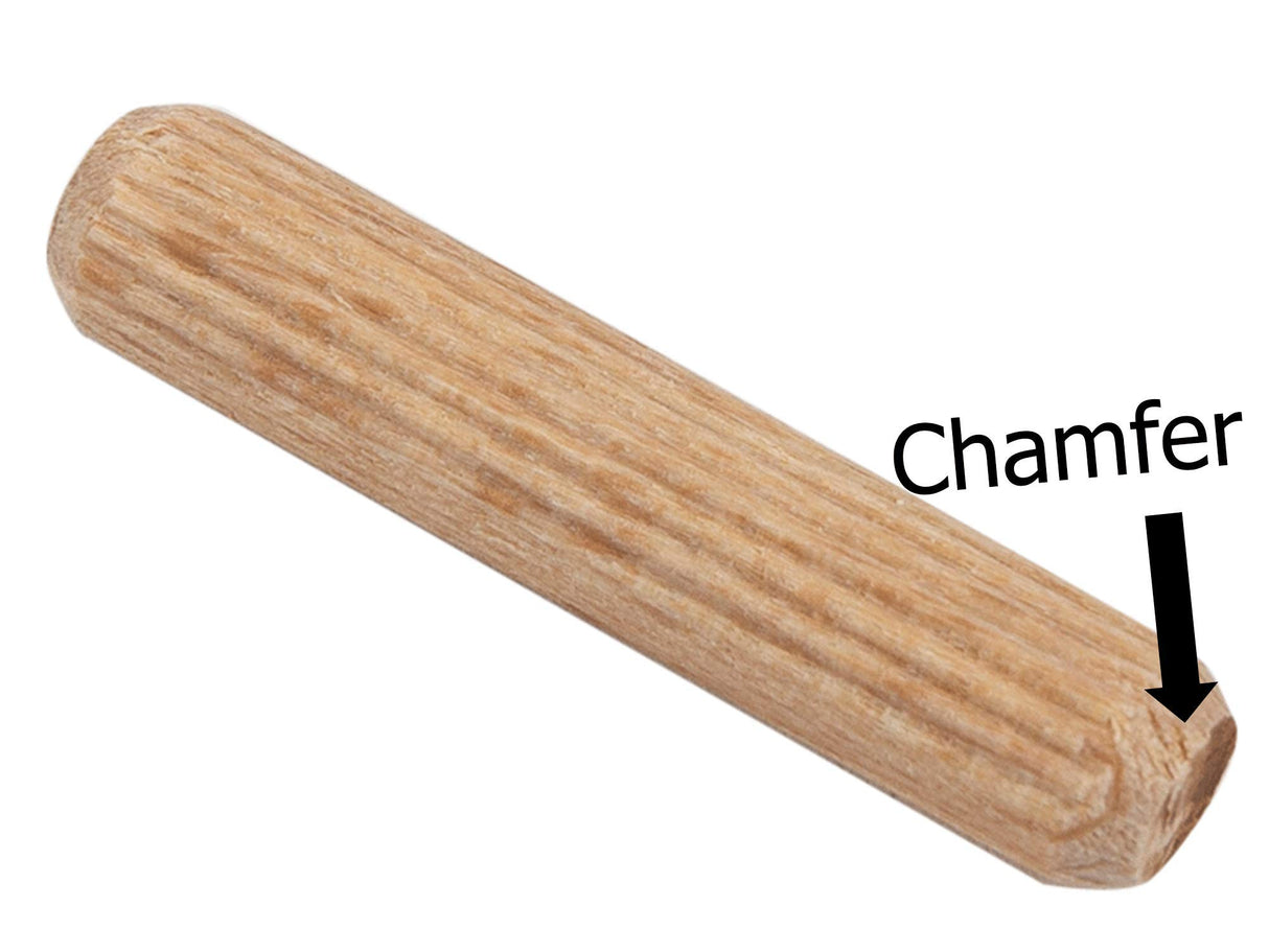 BICB Fluted Wood Kiln Dowel Pins, 1/4" x 2"- 100 Pieces, Made of Beechwood BICB