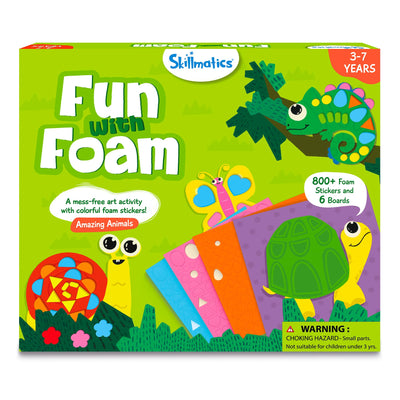 Skillmatics Art Activity - Fun with Foam Animals, No Mess Sticker Art for Kids, Craft Kits, DIY Activity, Gifts for Boys & Girls Ages 3, 4, 5, 6, 7,